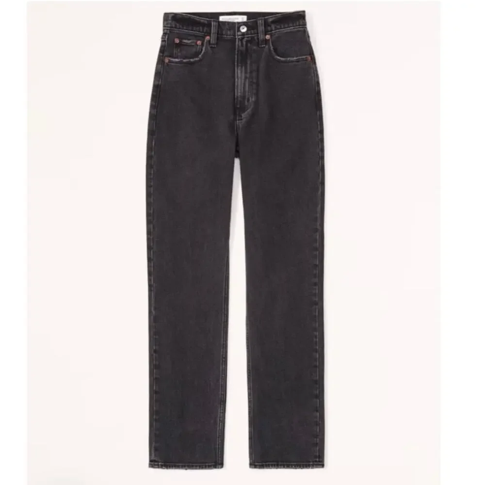Abercrombie Ultra High Rise Ankle Straight Jeans Black Wash Size 27 Cropped - Picture 2 of 15